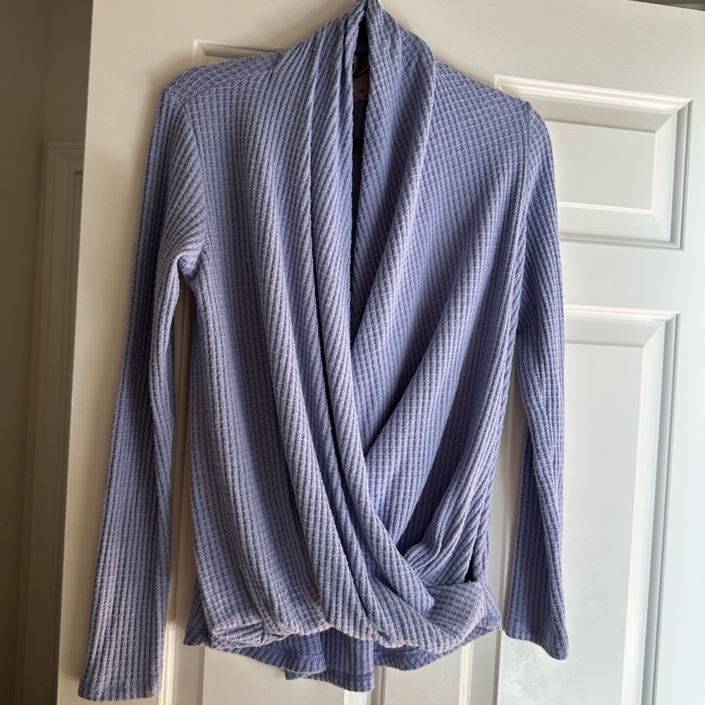 Anthropologie Lilac Waffle Knit Cardigan